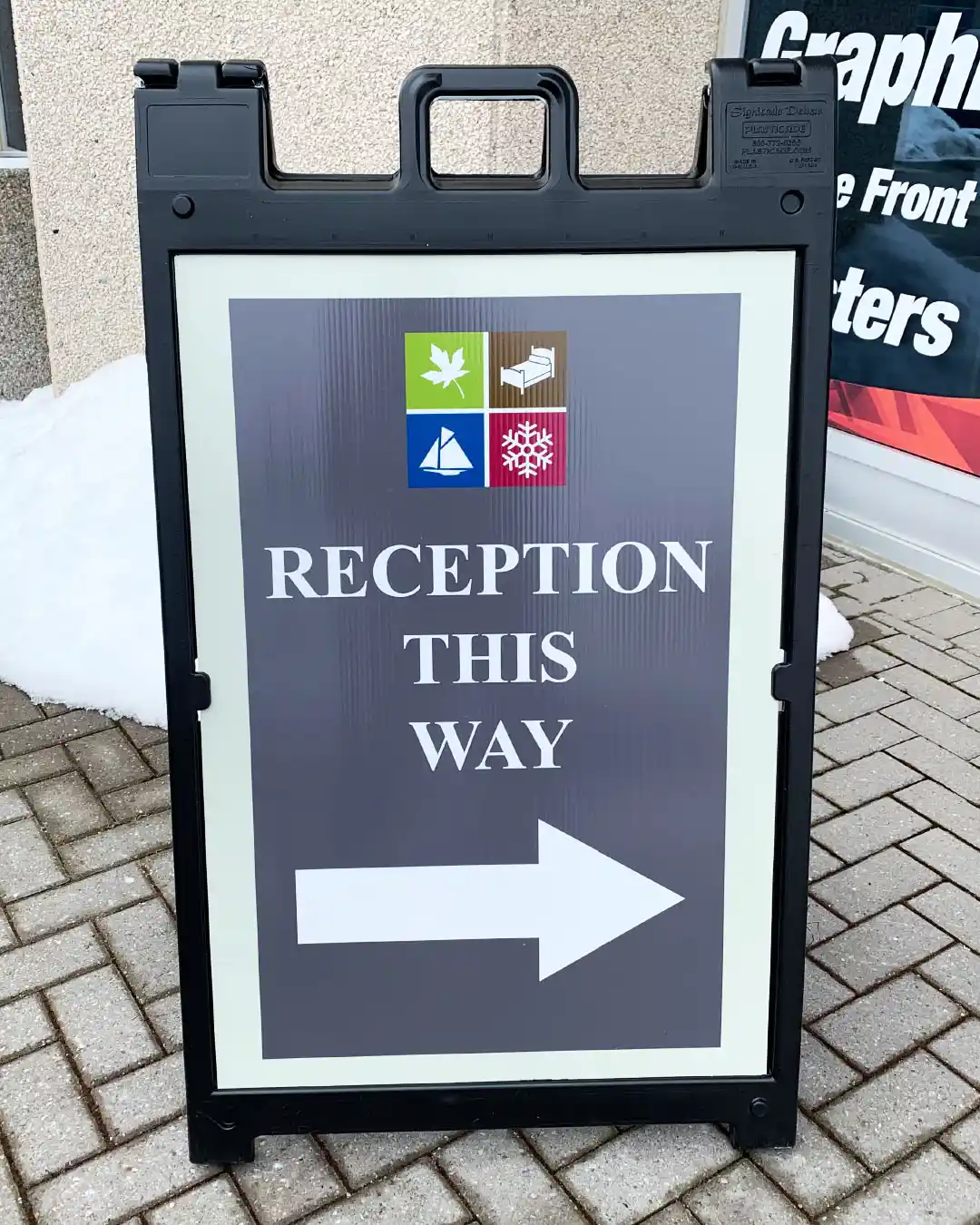 Indoor Outdoor Signs - Wayfinding Sandwich Board - Front View
