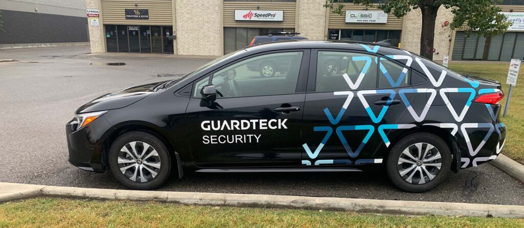 Example of a Partial Vehicle Wrap done for Guardteck Security