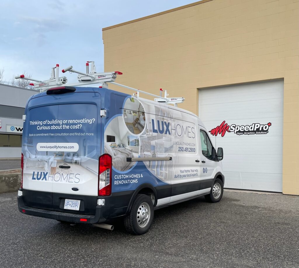 Ford Transit partial van wrap with cut vinyl graphics