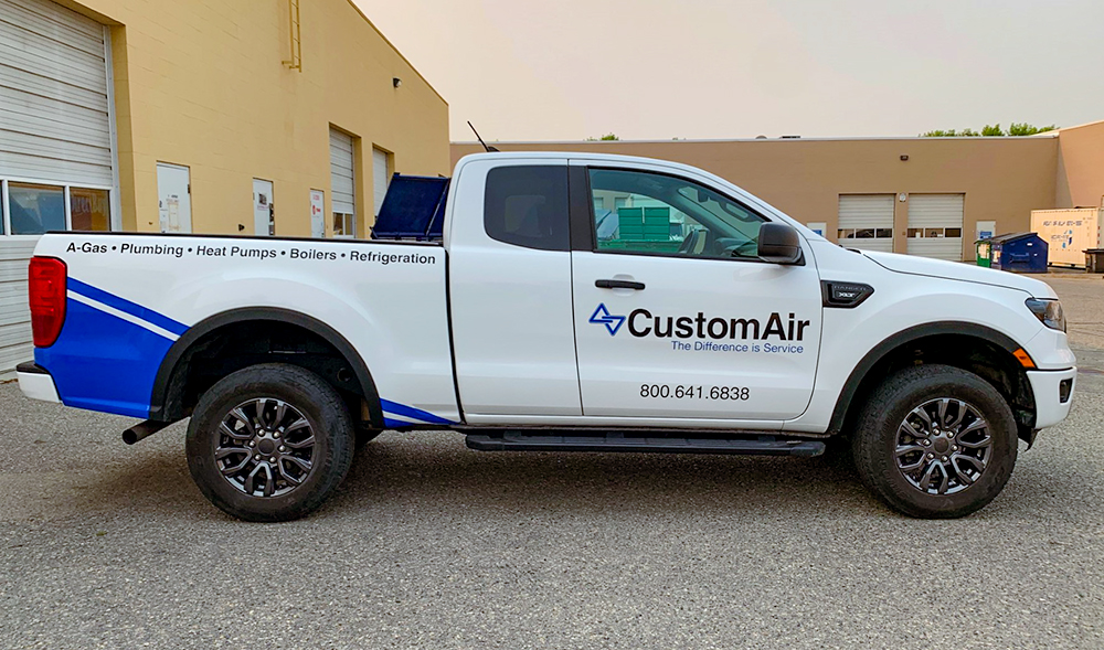 Truck with partial wrap graphics