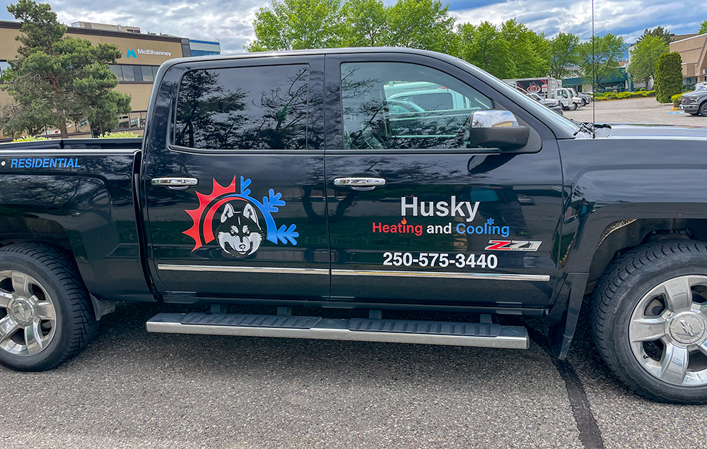 Truck with cut vinyl graphics