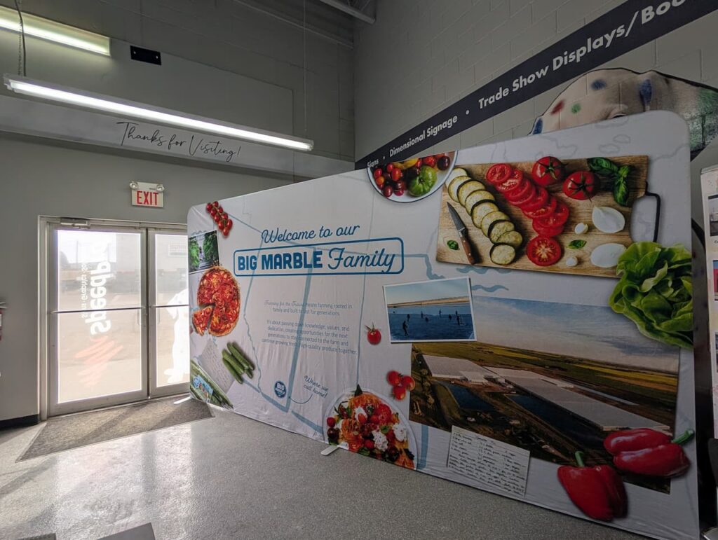 Trade Show display for Big Marble Farms 20'